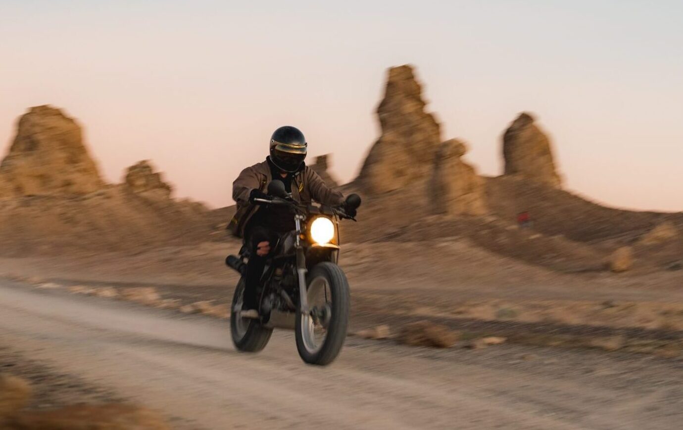 motorcycle ride in the desert