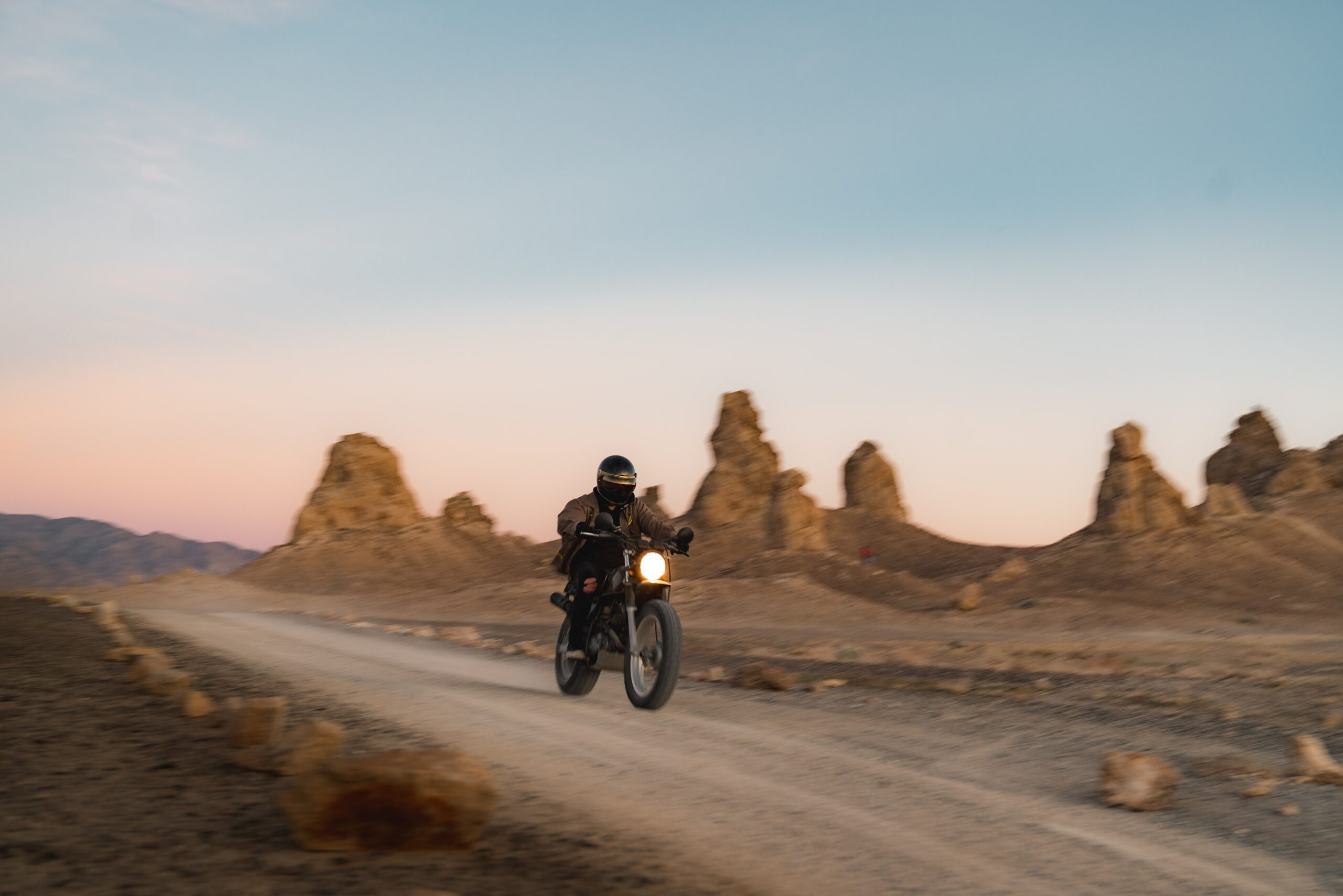 motorcycle ride in the desert